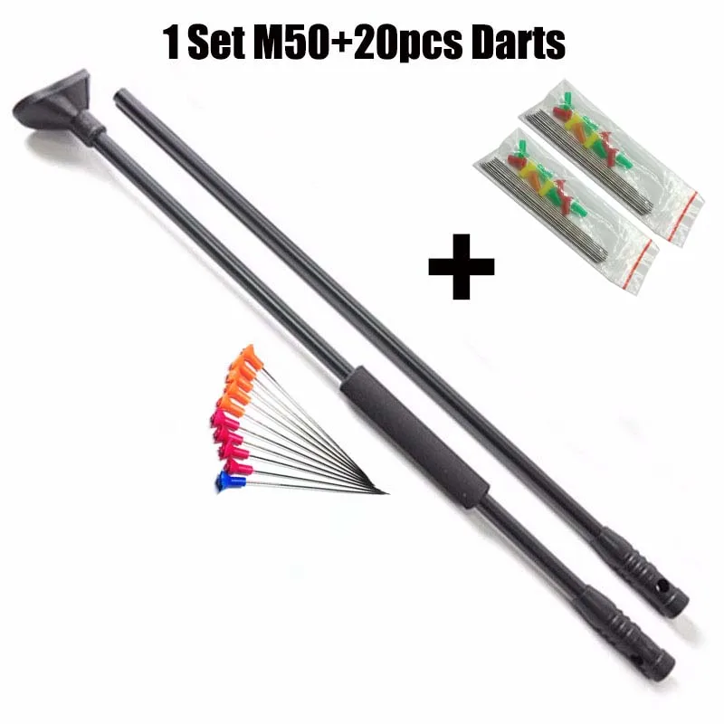 Черный выдувной пистолет BLOWGUN M50 с соединительной трубкой и 30 шт. металлических