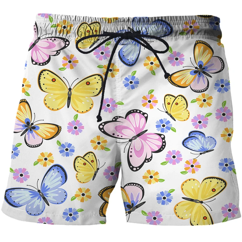Summer Men's 3D Printed Butterfly Shorts Man Beach Casual Surf Beach Pants Male Street Fashion Pants Men clothing Streetwear