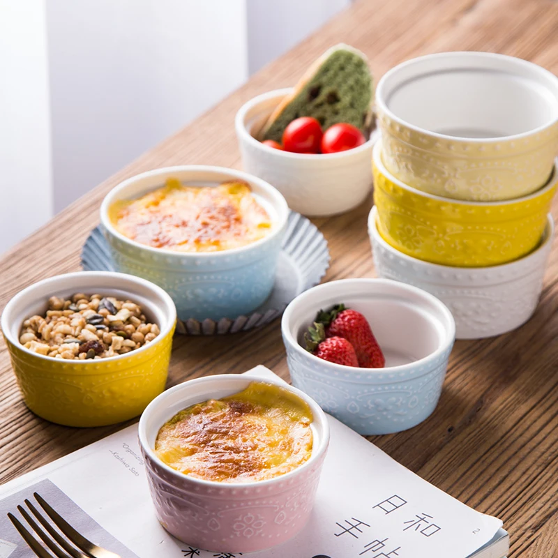 Чаша для выпечки Керамика Творческий йогурт духовка Пудинг мороженое миска
