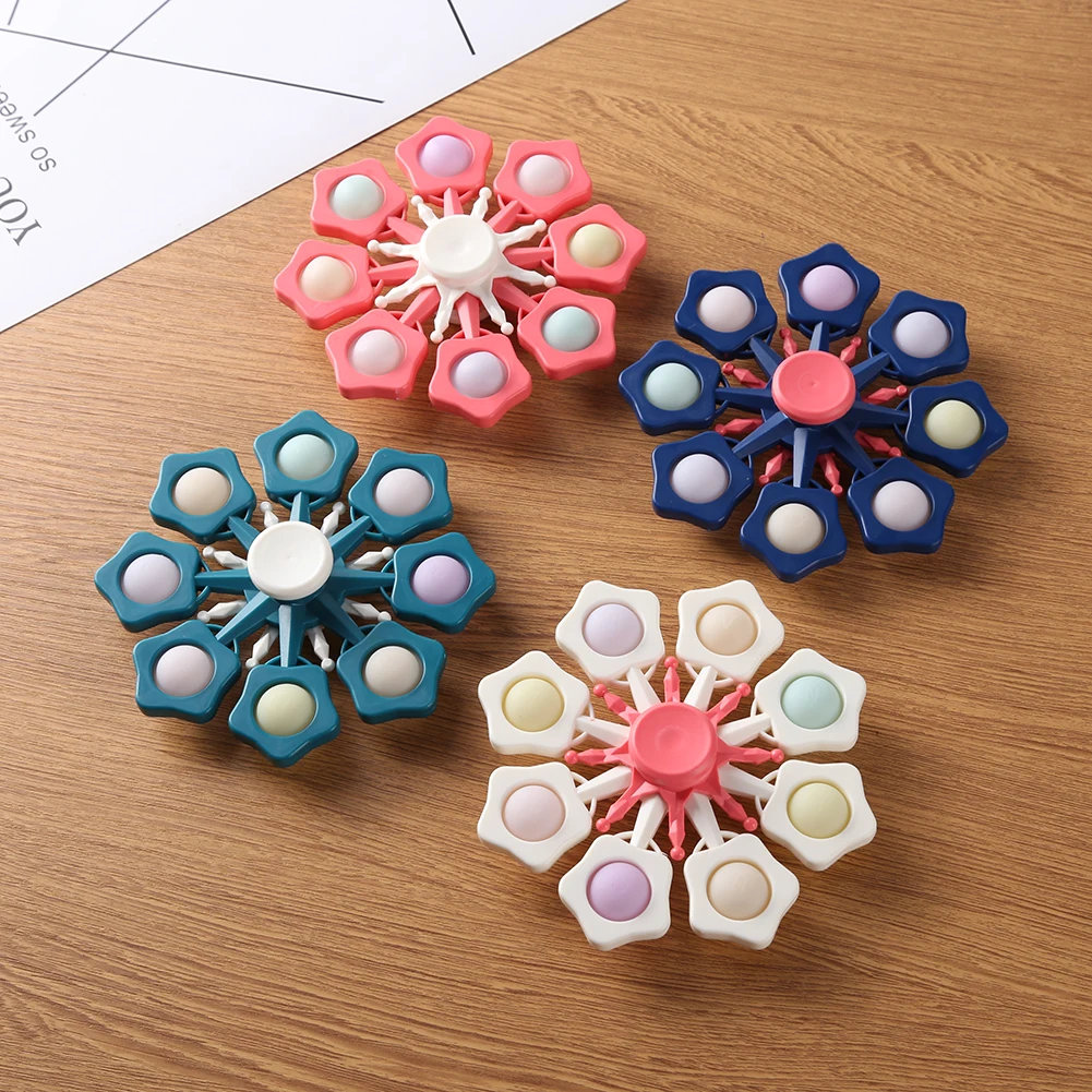 

Dimple Fidget Finger Gyro Bubble Luminous Press Board Autism Children Keychain Child Sensory Training Toy Gyro Bubble PressBoard