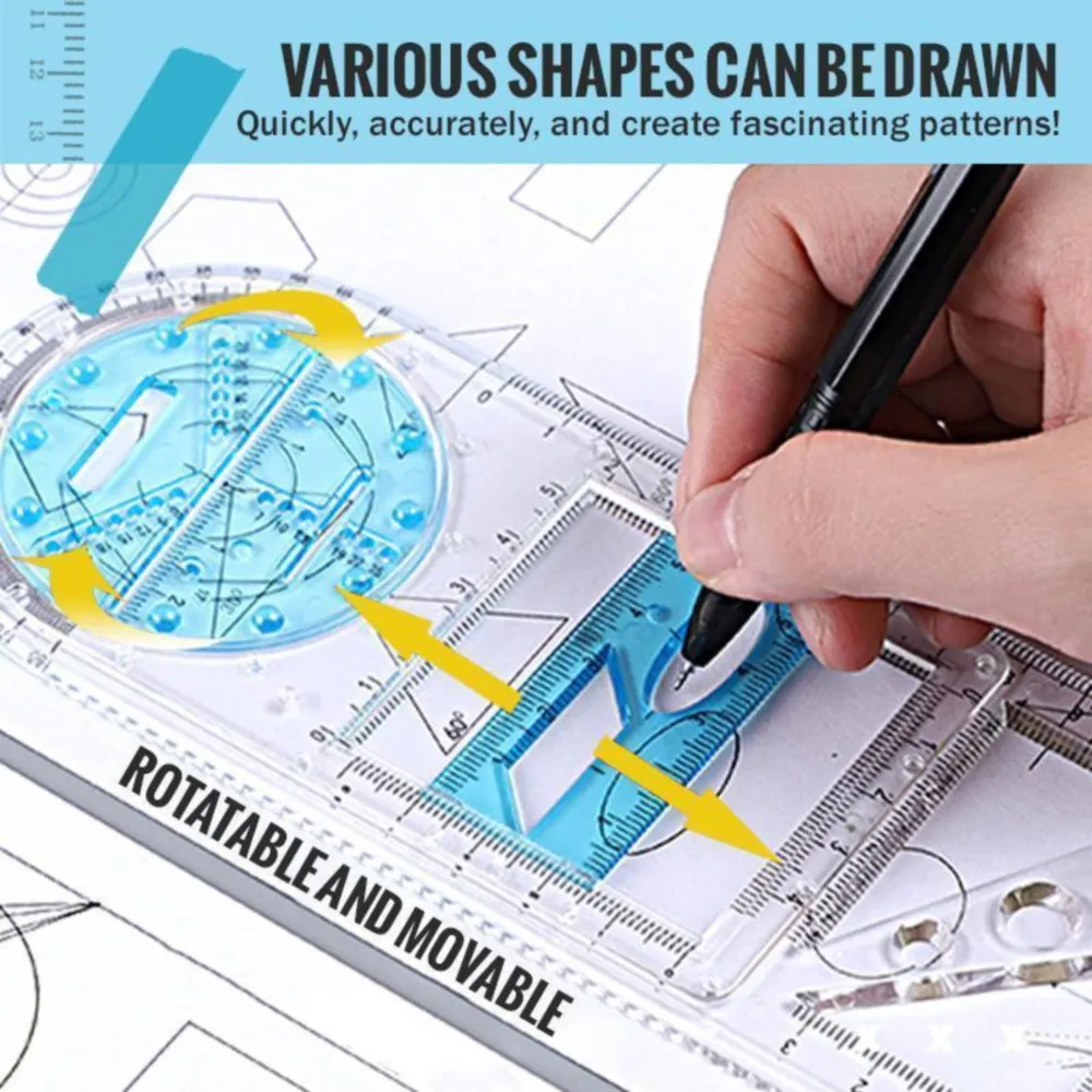

Multifunctional Geometric Drawing Ruler Ellipse Springhall Angle Geometric Drawing Template Circle Maker Drawing Ruler Dropship