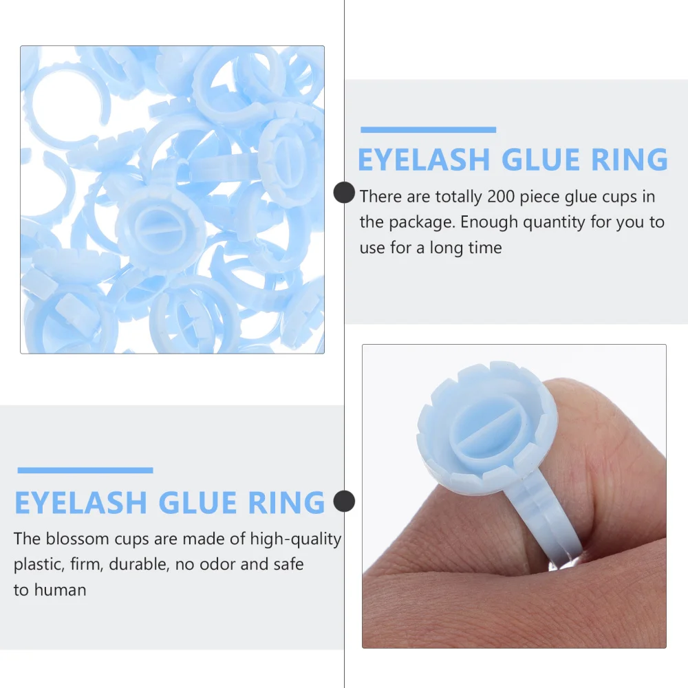 

200pcs Glue Ring Fanning Ring Holder Lash Organizer Tools for Eyelash Extensions