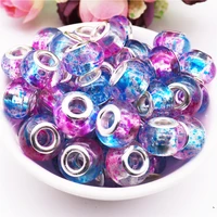 10pcs new wholesale lots bulk large hole plastic resin acrylic beads charms spacer fit pandora bracelet women for jewelry making