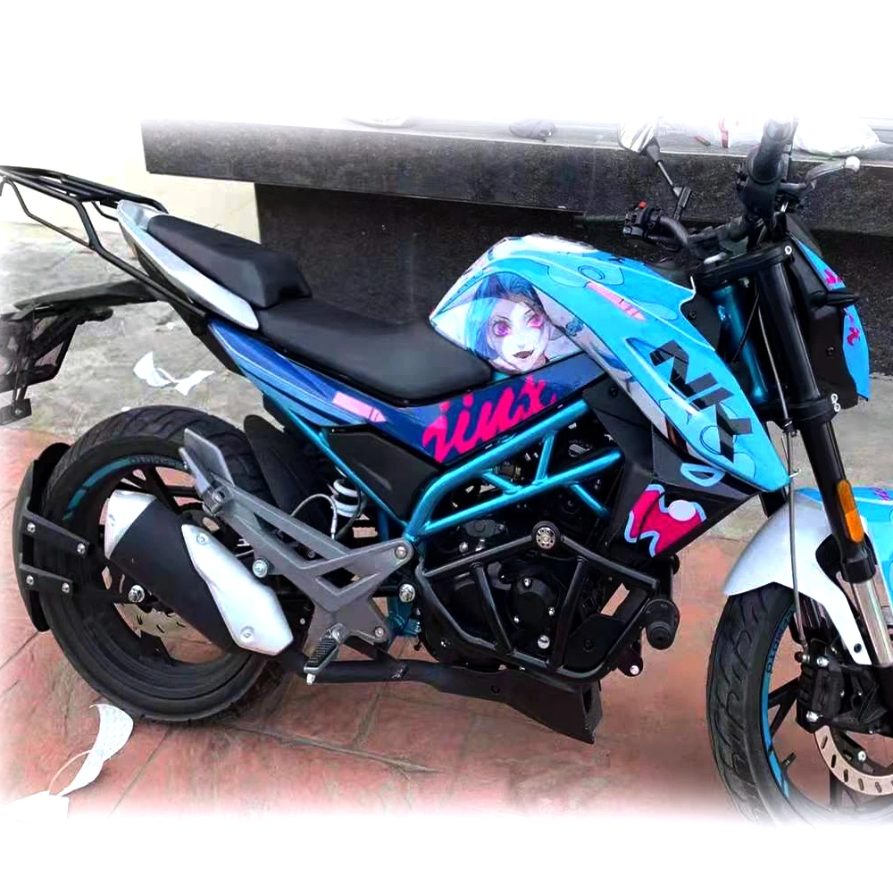 

Motorcycle Tank Sticker 3D Rubber Gas Fuel Oil Tank Pad Protector Cover Sticker Decals Runaway loli For CFMOTO 150NK