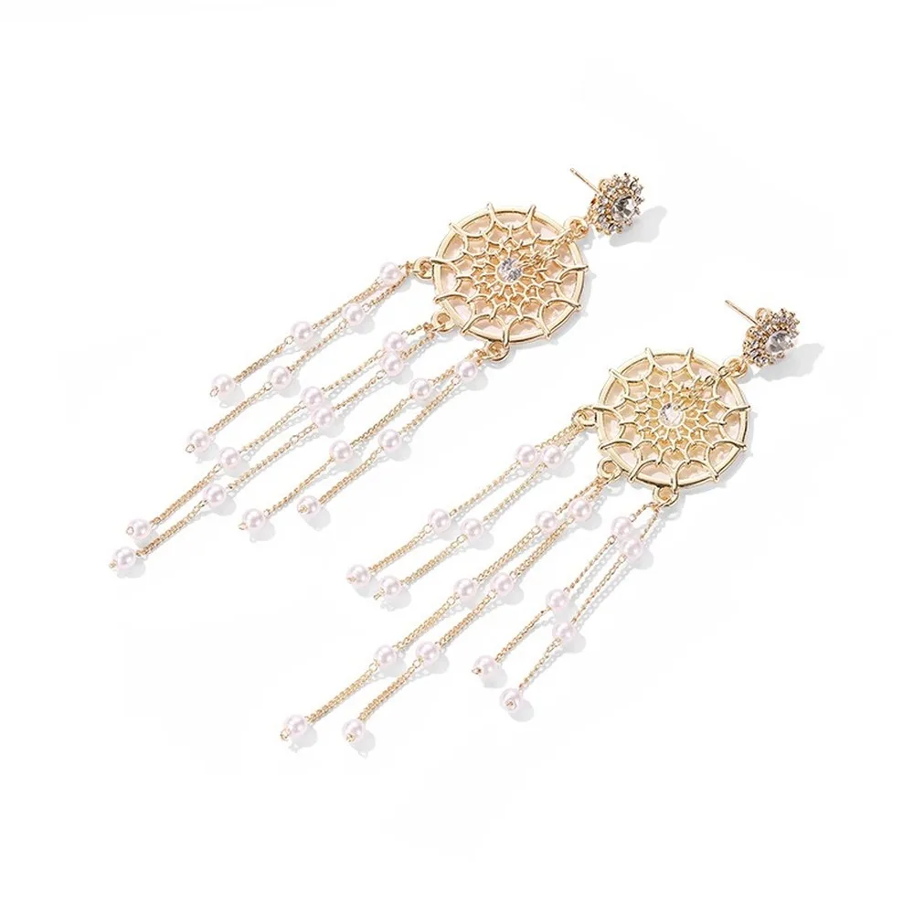 Длинные висячие серьги с кисточками женские элегантные предотвращающие