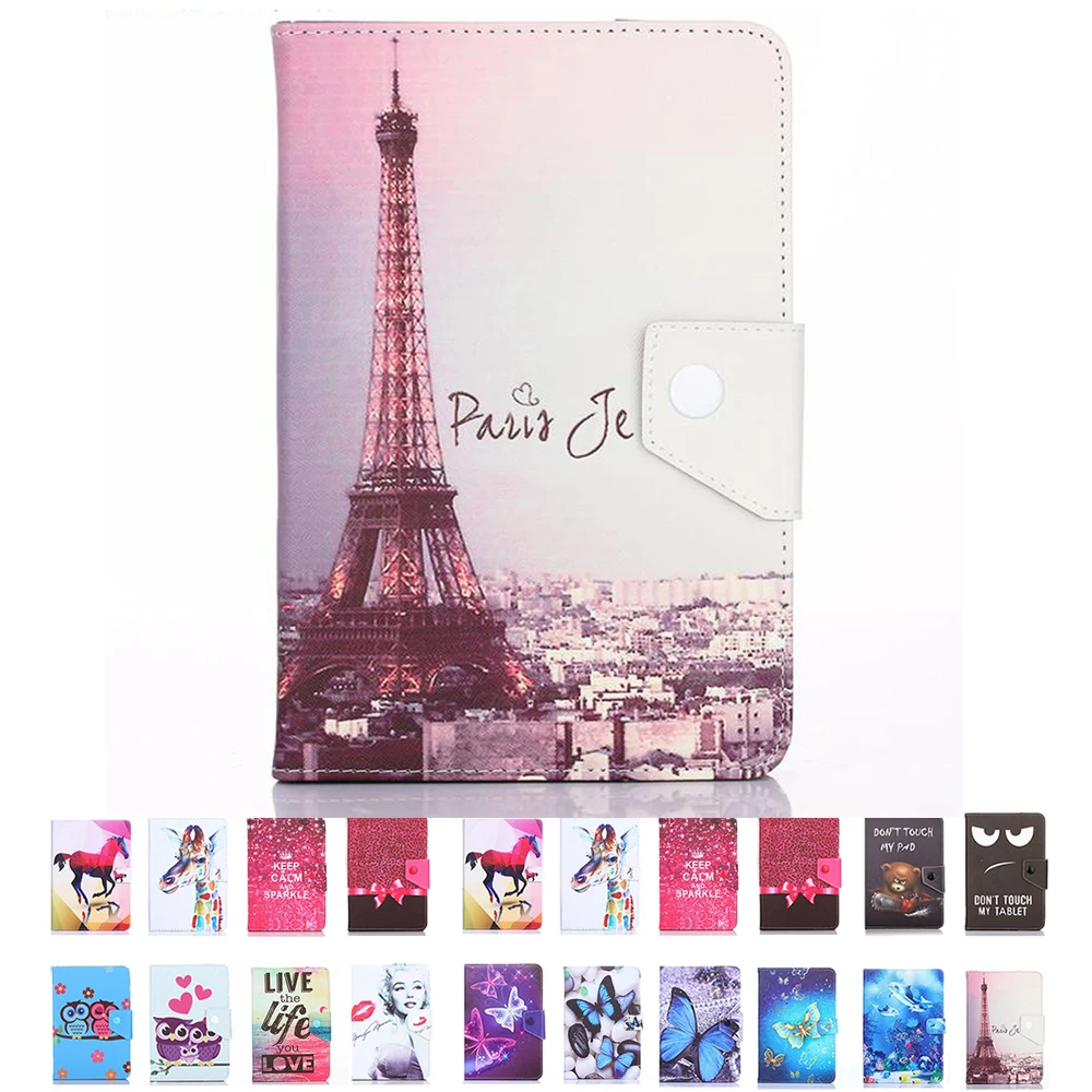 

universal 10.1'' tablet case for Samsung galaxy tab S6 S5E S4 S3 S2 S 9.7'' 10.1'' 10.5'' print PU leather cover felxible stand