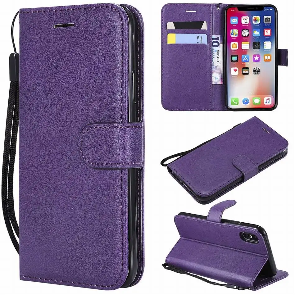 Purple A Чехол для телефона iPhone 11 Pro Max Магнитный чехол для apple X XS XR 8 7 6 6S Plus 6+ откидной кожаный чехол-кошелек D01F - Цвет: Purple A