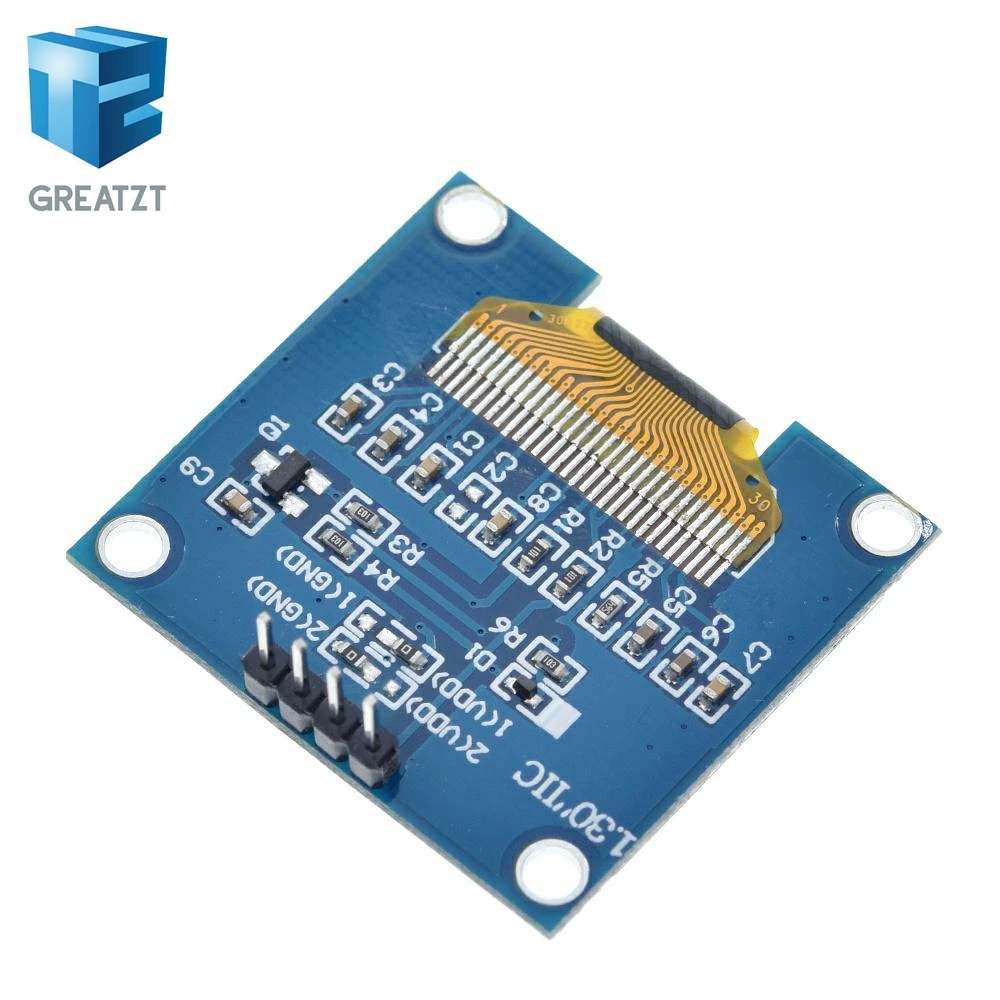GREATZT 1 шт. 4PIN 1," O светодиодный модуль белый/синий цвет 128X64 1,3 дюймов O светодиодный ЖК-дисплей светодиодный Дисплей модуль 1,3" IIC I2C общаться