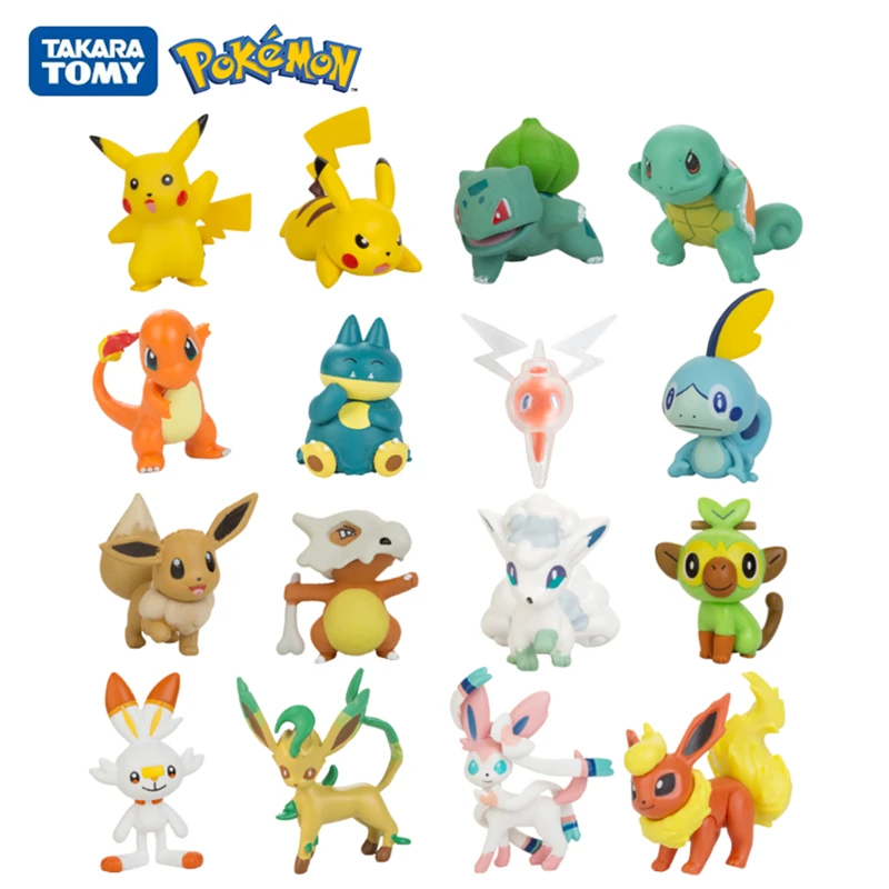 

Pokemon Tomy 3-7cm Pet Collection Pikachu Squirtle Charmander Eevee Vulpix Munchlax Rotom Bulbasaur Anime Figures Model Toys