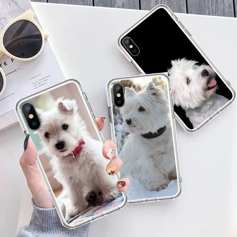 

Westie Terrier Dog Puppy Phone Case Transparent soft For iphone 12 11 13 7 8 6 s plus x xs xr pro max mini