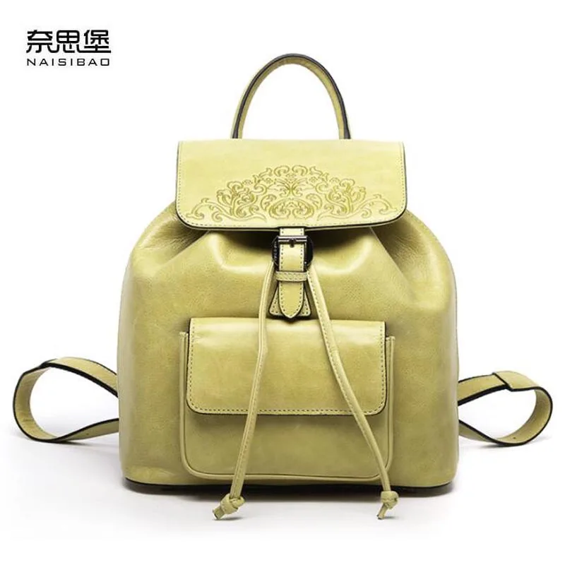Женский кожаный рюкзак NAISIBAO дизайнерский из натуральной кожи 2019|Женские рюкзаки|