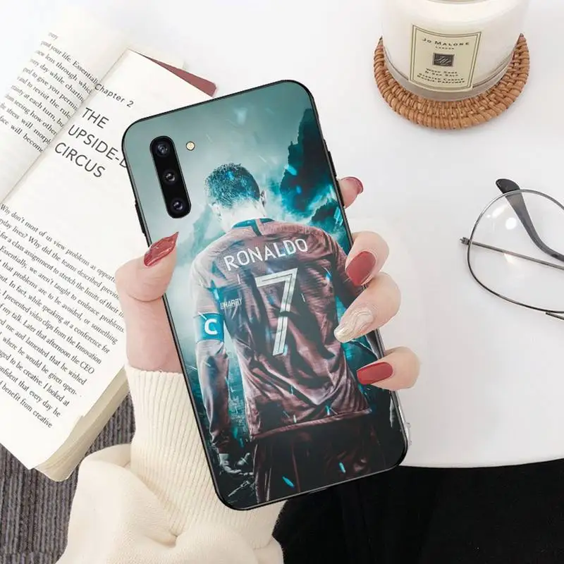

PENGHUWAN CR7 Cristiano Ronaldo Soft black Phone Case For Samsung Galaxy J7 J8 J6 Plus 2018 Prime Note 7 8 9 10 pro
