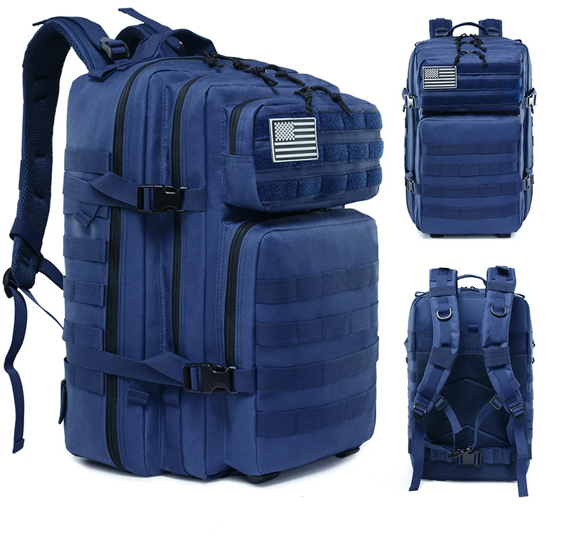 Navy 45L Открытый тактический рюкзак военный камуфляжный рюкзак штурмовой пехоты рюкзак для кемпинга пешего туризма треккинга охоты - Цвет: Navy