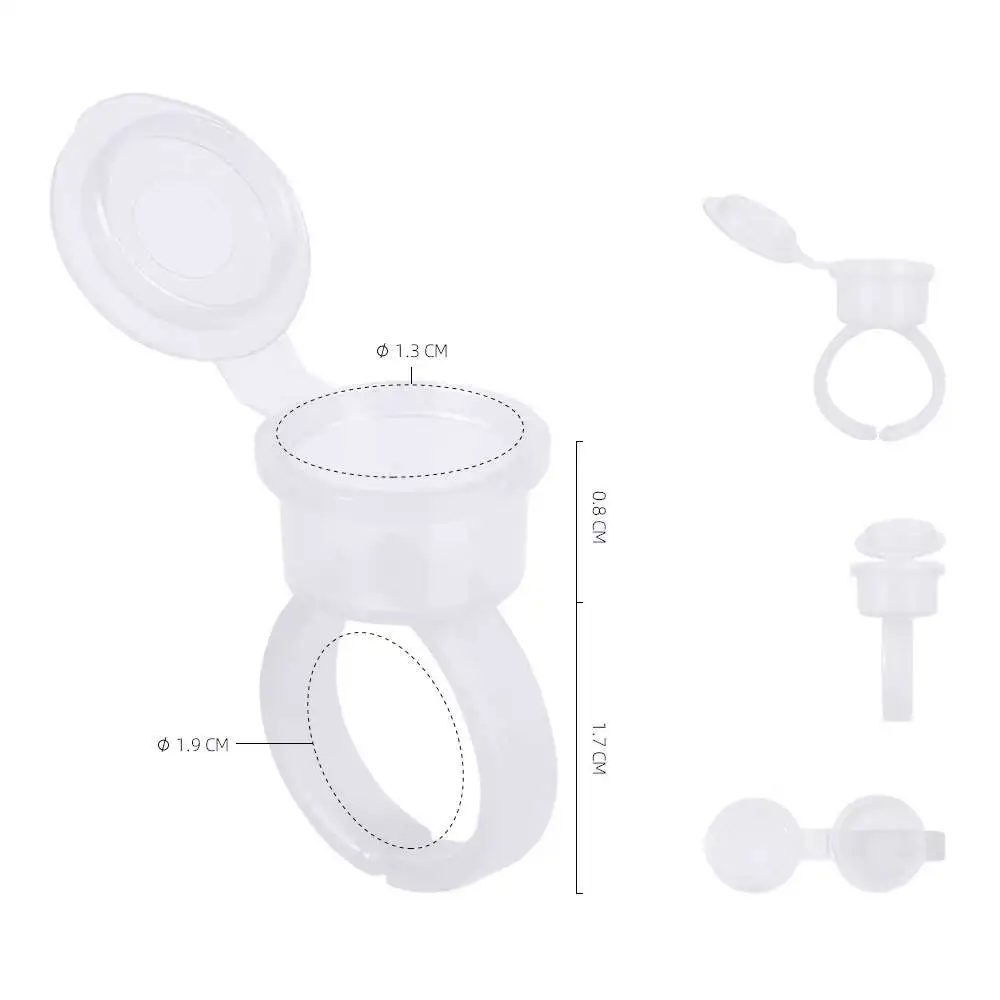 

50pcs Plastic Flip Color Ring Cup Tattoo About 2.5cm In Length Small Accessories Supplies