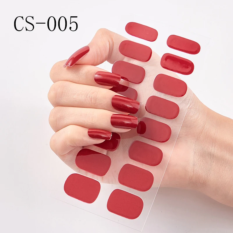 

16Tips/Sheet Pure Color Nail Wraps DIY Stickers Nail Art Minimalist Strip Full Cover Adhesive Foils Shiny Nail Decal Manicure