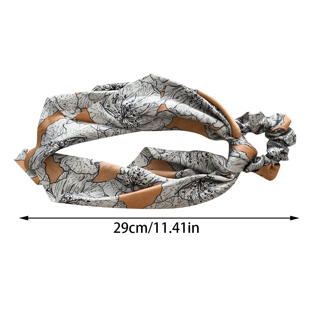 Женская резинка для волос с цветочным принтом эластичная повязка на голову