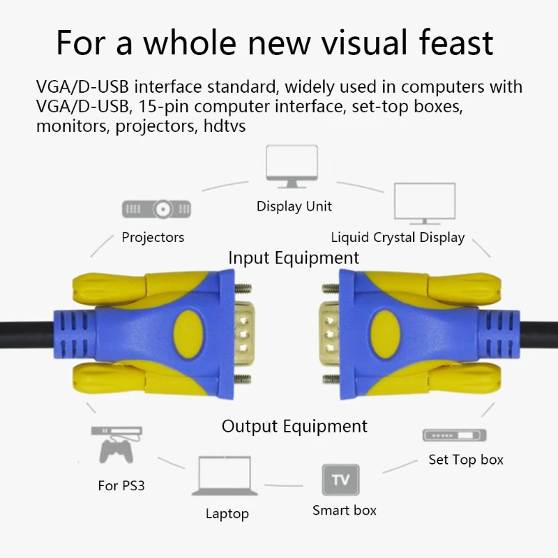 Тонкий VGA-кабель 3 + 9 штекер-штекер 15 контактов поддержка 1080P SVGA - купить по