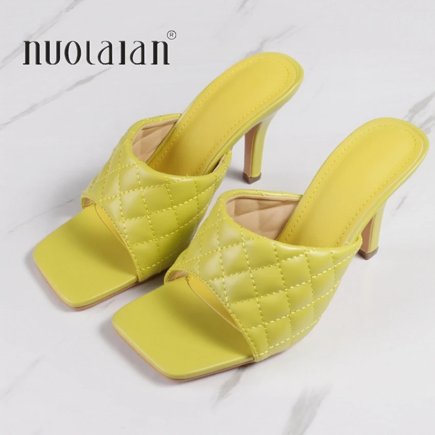 

Обувь с квадратным носком; Женские летние сандалии, новая коллекция; Модные женские туфли на плоской подошве, на тонком высоком каблуке женс...