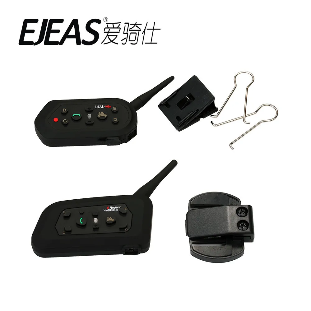 Ejeas E6 BT мотоцикл VOX гарнитура 1200 м шлем для связи переговорные Bluetooth Интерком для 6 гонщиков подходит полный лицо
