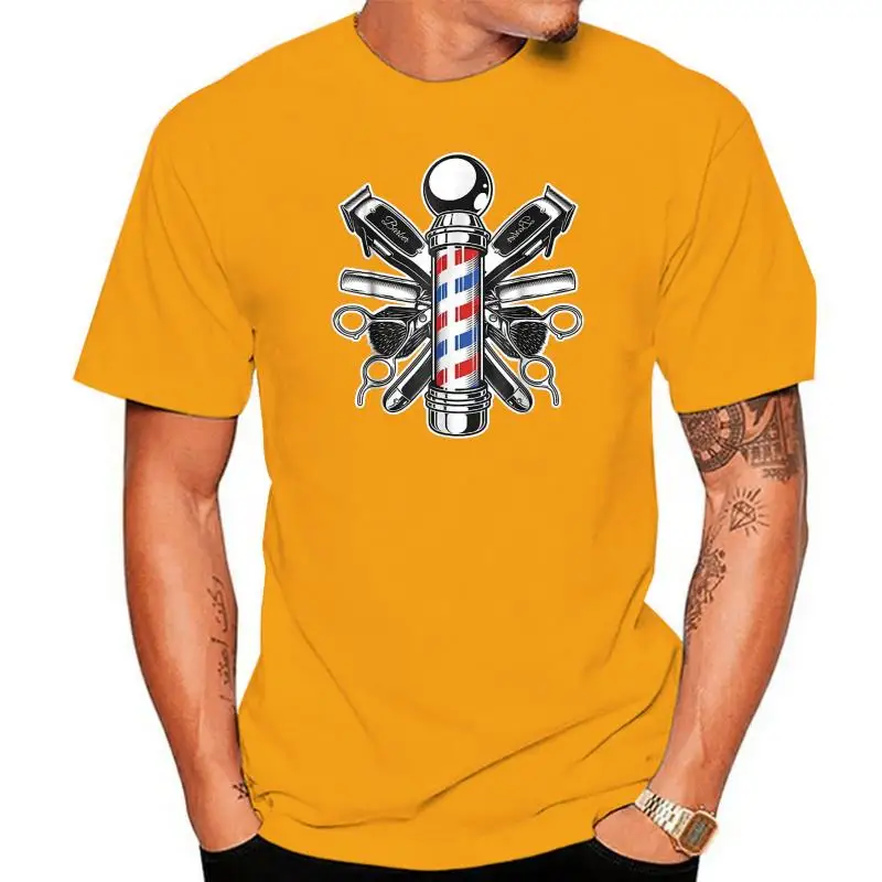 

2018 Hot Sale New Men T Shirt Retro Barber Shop T-Shirt Barber Pole Shirt O-Neck T Shirt