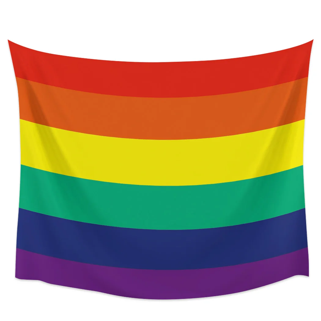 Красочные полосы Радужный Флаг ЛГБТ печать гобелен бохо мандала гобелены