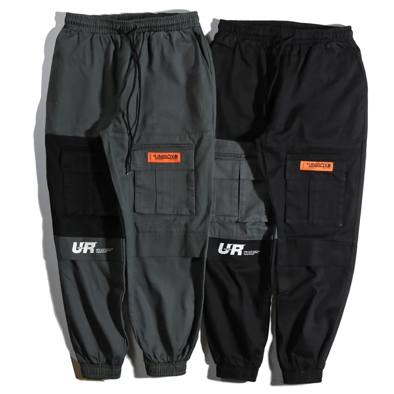 Брюки карго мужские с карманами составного кроя|Брюки-карго| |