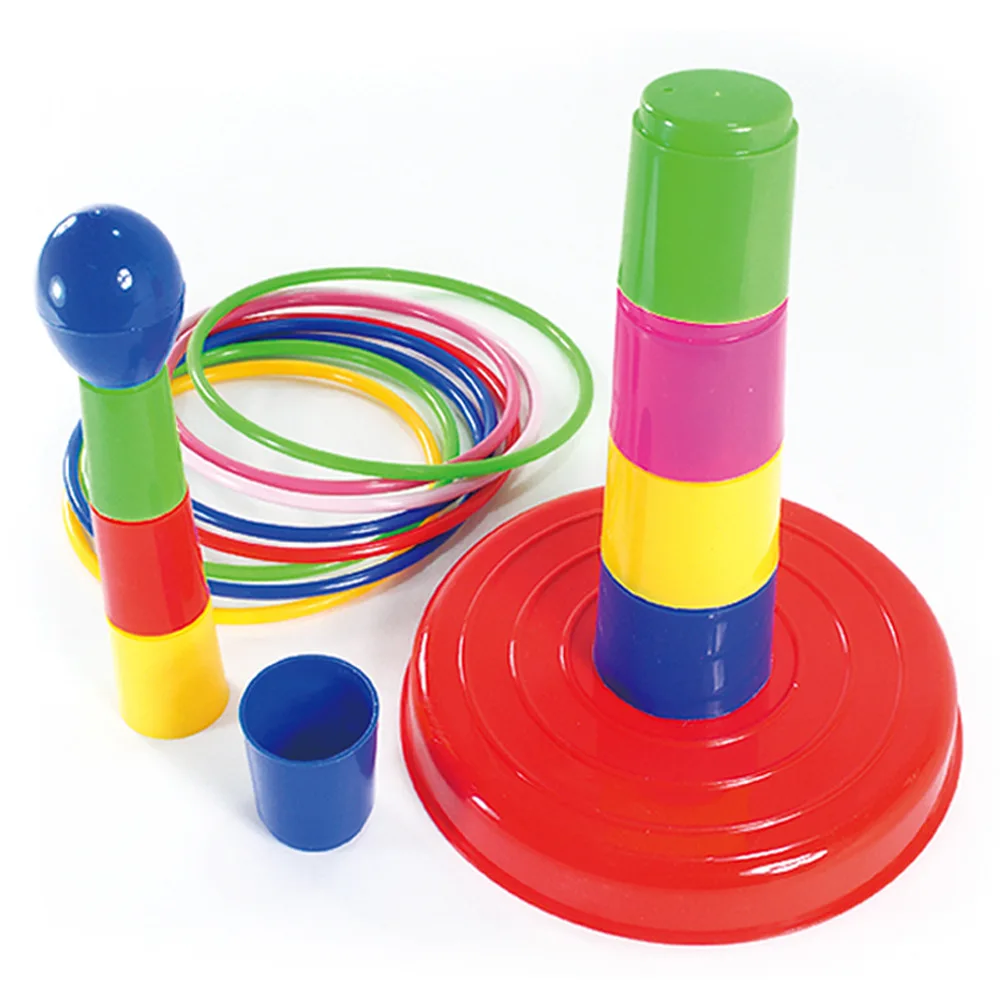 YK Funny Kids Outdoor Sport Toys Circle Ferrule Stacked Layers Game Hoop Ring Toss Plastic Garden Pool Parent-Child Toy | Игрушки и