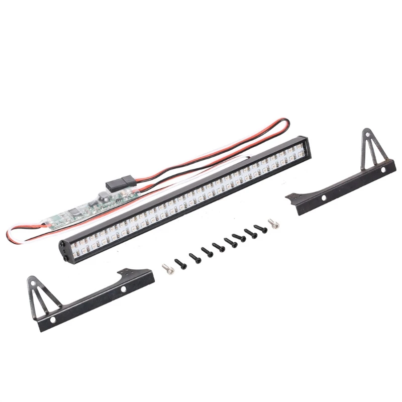 

2022 New Model Roof LED Light Bar Remote Control Car Toys Spare LED Bar with Line Wire Metal L-Bracket for 1/10 Crawler Off-Road