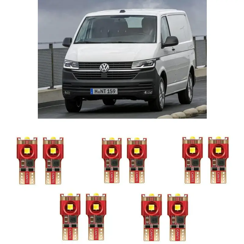 

10pc w5w Car LED lighting For vw TRANSPORTER arteon atlas eurovan gti rabbit interior light kit