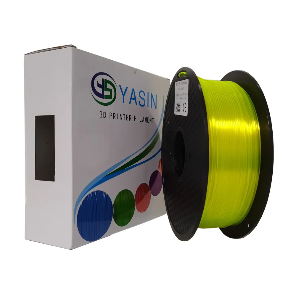 

High Hardness 3D Filament Supplier 1kg 1.75mm Transparent Yellow PETG Filament