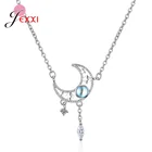 Ожерелье для женщин, с кубическим цирконием, мини-цепочкой в виде луны и звезд, подарок на свадьбу и вечеринку