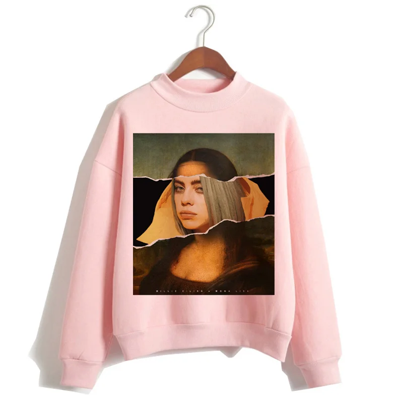 P1848D-pink Billie Eilish негабаритных худи для женщин Harajuku корейский хип хоп стиль Kawaii 90s Толстовка Женский капюшон Черная пятница Рождество - Цвет: P1848D-pink