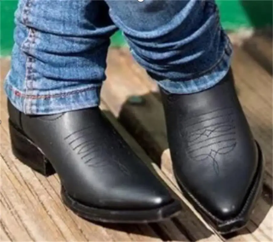 

Men's Boots Spring And Autumn New Embroidery Pointed Fashion Retro Multicolor Men's Boots Short Boots