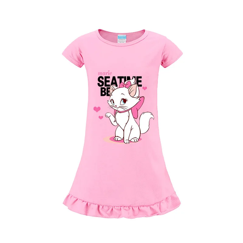 От 2 до 9 лет с героями мультфильмов аристократы Мари кошка детские короткий рукав