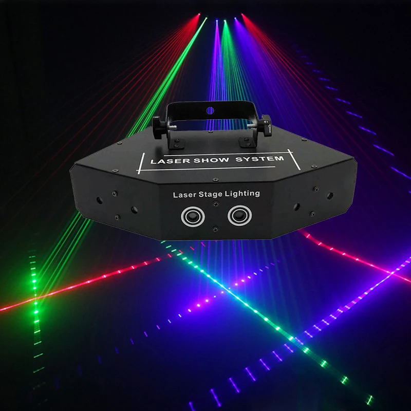 DMX RGB Scan Laser light LED Scanning Stage Lighting Colorful 6 Lens Scanner Laser Projector Disco Beam DJ lights Effect Laser