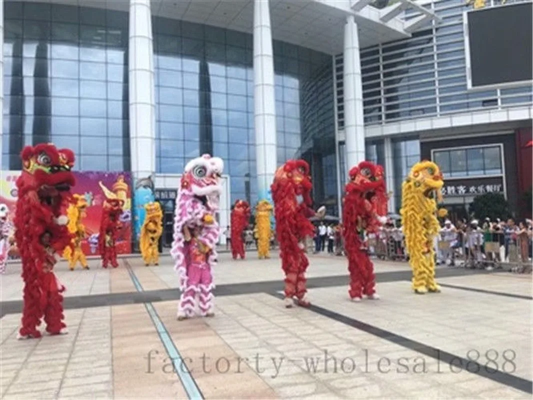 

Lion Dance Mascot Costume Wool Chinese Folk Art Southern Lion Two Adults New Cosplay Party Dress-up Game Advertising