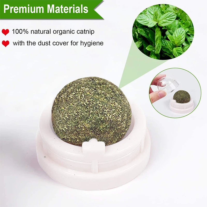 Catnip Wall Ball Toy Rotatable and Detachable Self-adhesive Edible Licking Snacks Kitten Playing Chewing Clean Teeth | Дом и сад