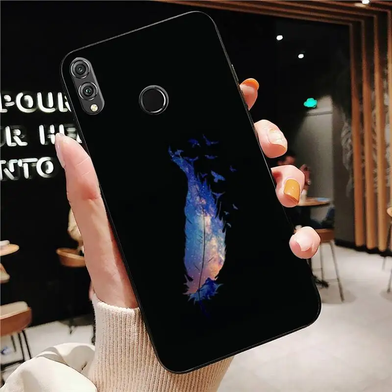 

Golden Feather Flamingo Crown Phone Case Black For Huawei Mate10/30/30Pro/40/40Pro Enjoy10/10Plus/8Plus/9E Y6P/8S/9 Cases