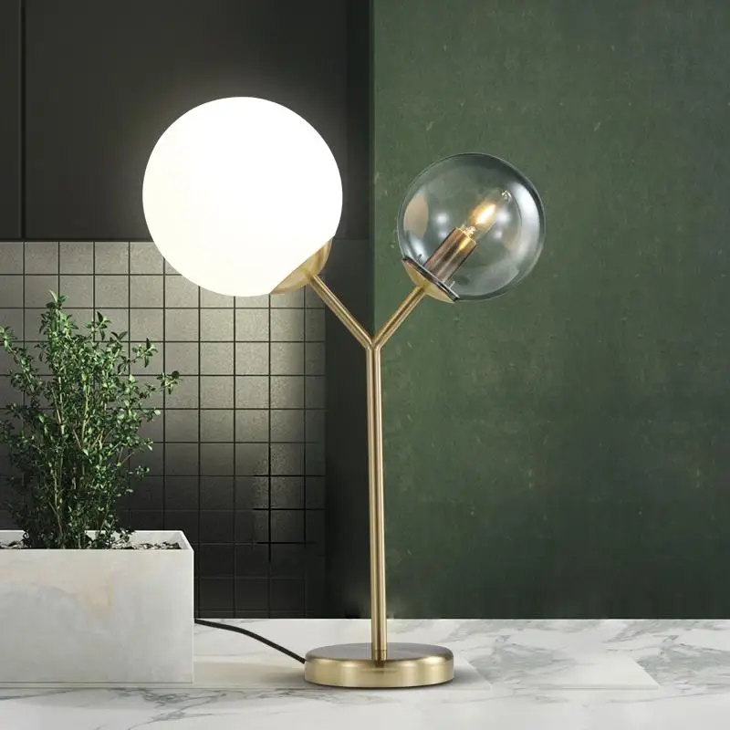 Nordic Creative Romantic Round Glass ball Simple Mordern Living Room Decorated Table lamp Study Bedroom Beside lights | Освещение