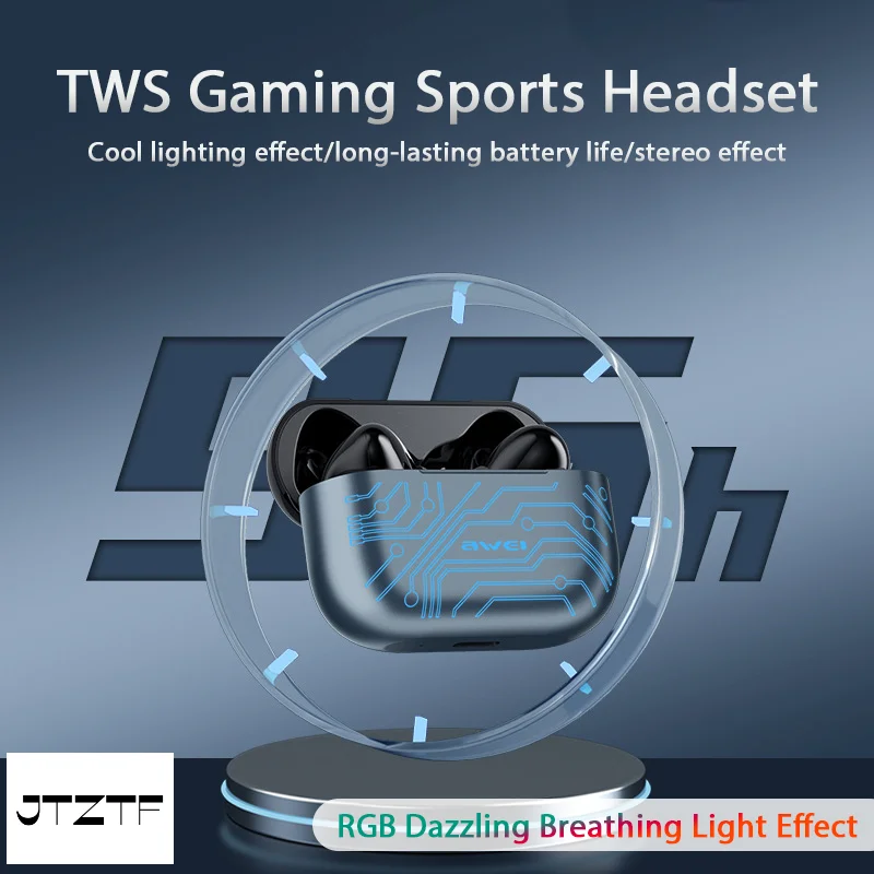 

JTZTF Wireless Bluetooth Headset TWS Noise Reduction Sport Running Earbuds in-ear Stereo Waterproof Headphone With Charging Case