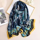 Роскошный брендовый весенне-летний Новый Модный Шелковый шарф 180*90 см, Женская шаль, Солнцезащитный шифоновый хиджаб, фуляр, бандана, глушитель, обертка