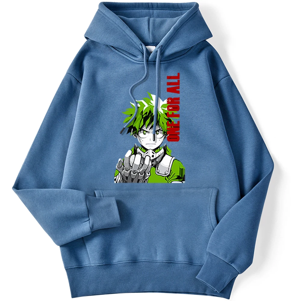 

My Hero Academia Funny Cartoon Print Mens Hoody Creativity Pullover Streetwear Loose Crewneck Hoodie Casual Loose Man Clothes