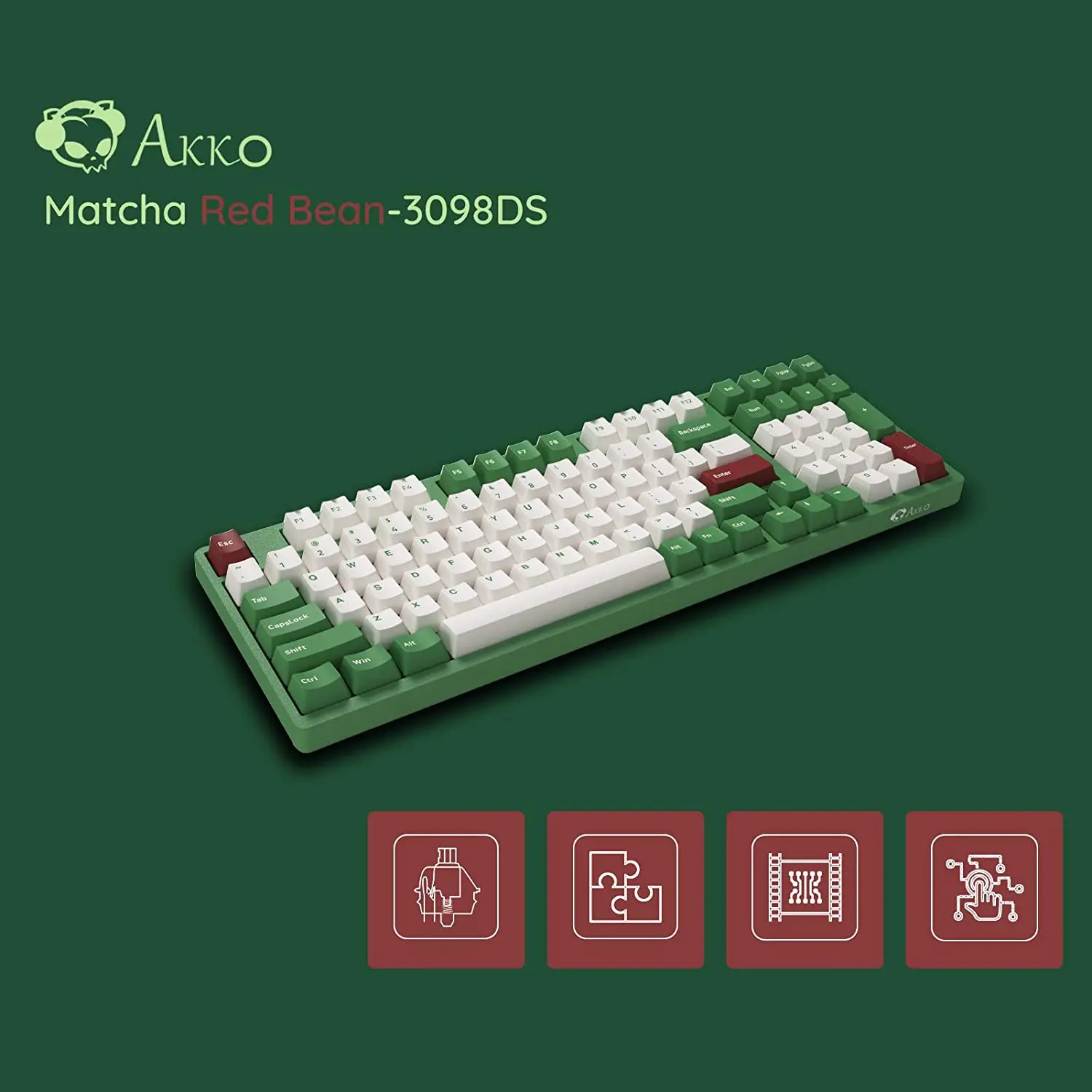 

Механическая клавиатура Akko 3098DS, проводная, 98 клавиш, маття, красная фасоль, тематическая программа PBT Doubleshot Keycap Gateron, розовый, оранжевый перек...
