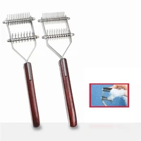 cat dog grooming shedding tool double layer pets hair removal comb long curly hair cleaner combs knot cutter brush