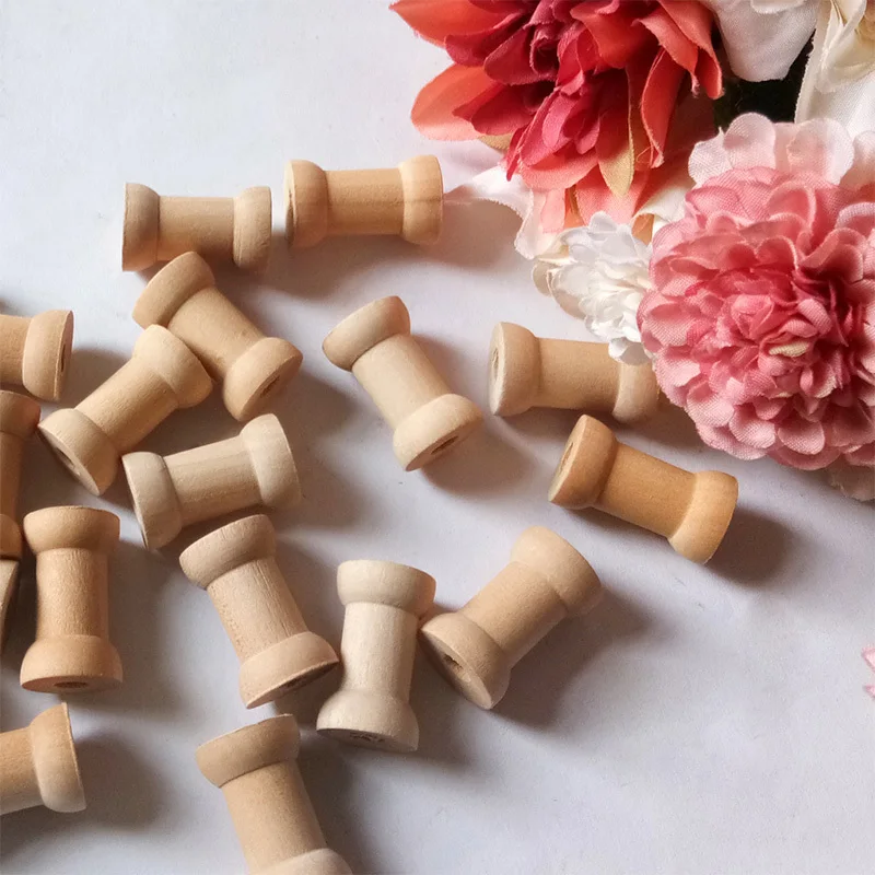 20 шт. катушки для катушек в винтажном стиле Empyty Wooden Reels органайзер шитья лент