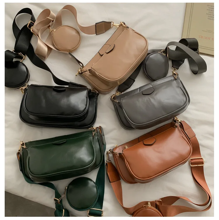 Модная женская сумка Кроссбоди из 3 предметов одноцветная универсальная через