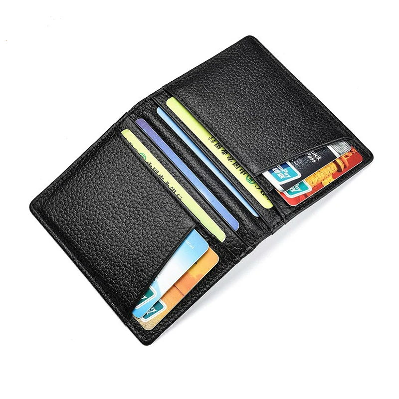 Bycobecy 2020 RFID держатель для кредитных карт черный кошелек из коровьей кожи унисекс
