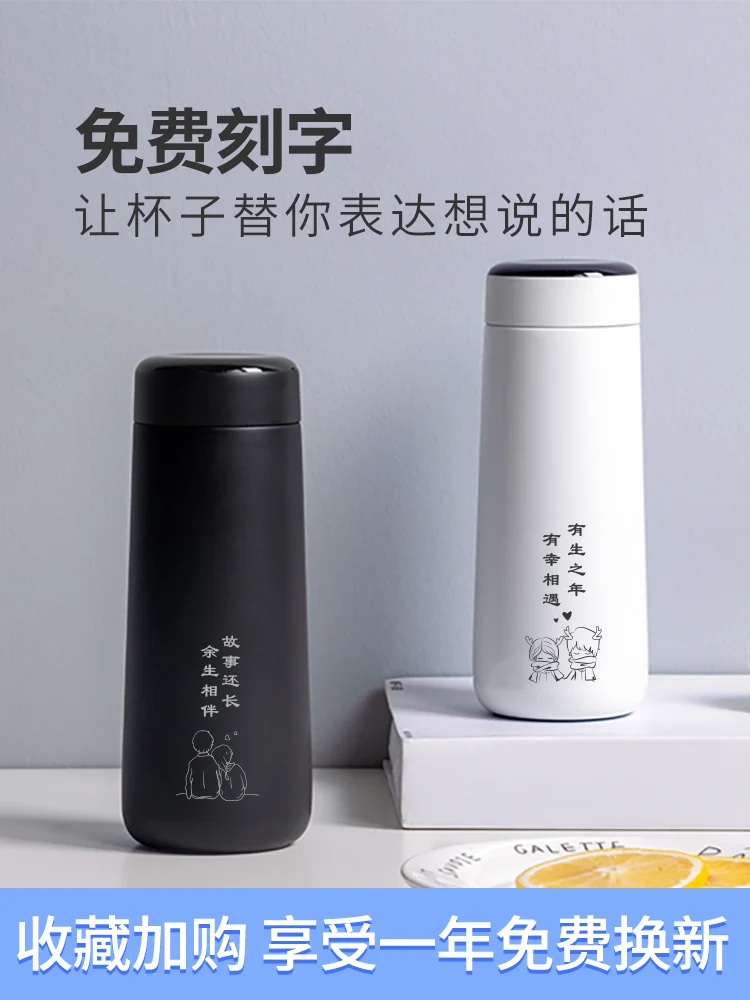 Новый Креативный светодиодный термос кружка портативная умная Милая простая