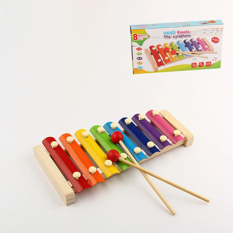 

montessori Children's Early Educational Toy Wooden Eight-Notes Frame Style Xylophone Kids Musical Funny Toys As Gift