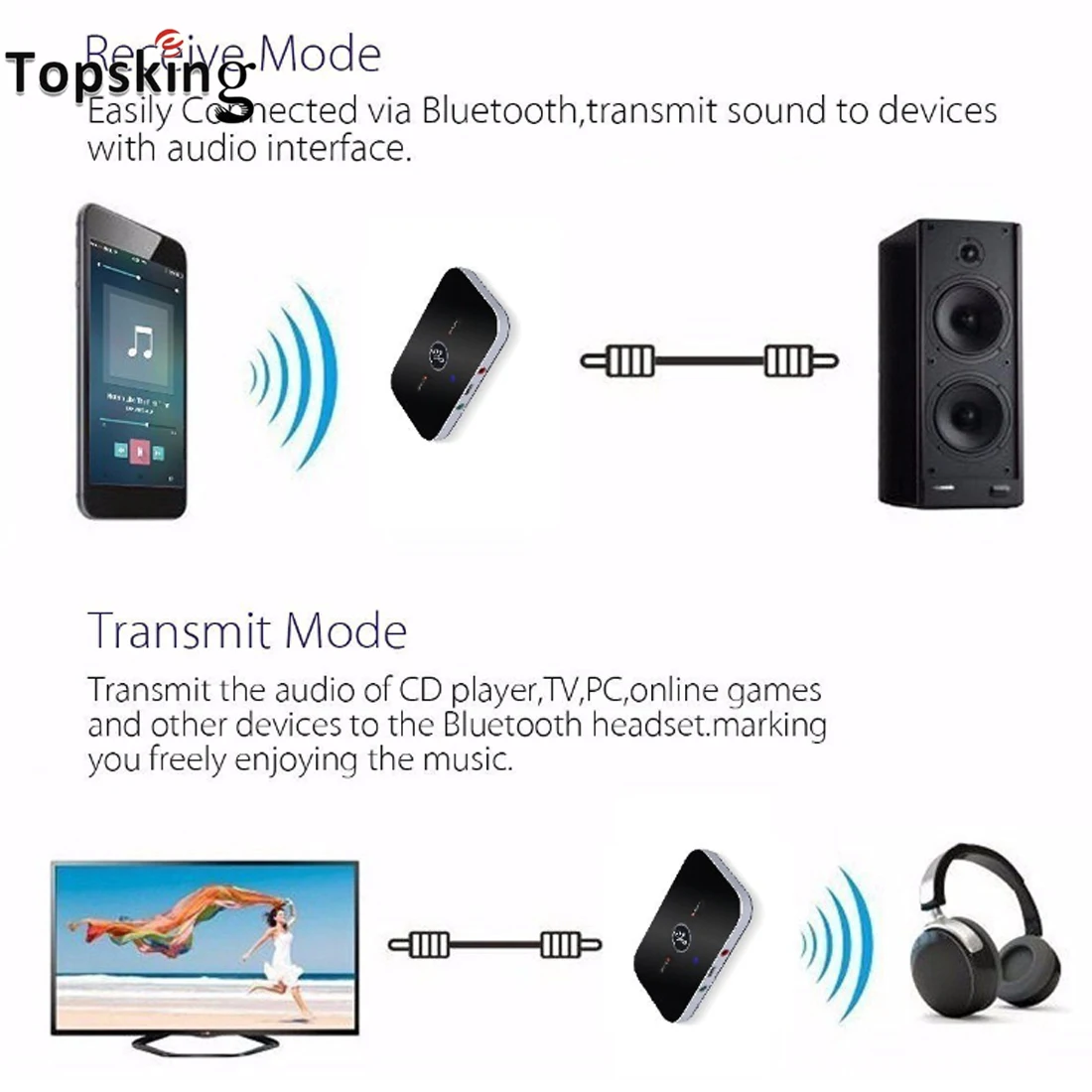 2 в 1 Bluetooth 5 0 передатчик приемник беспроводной аудио адаптер для наушников